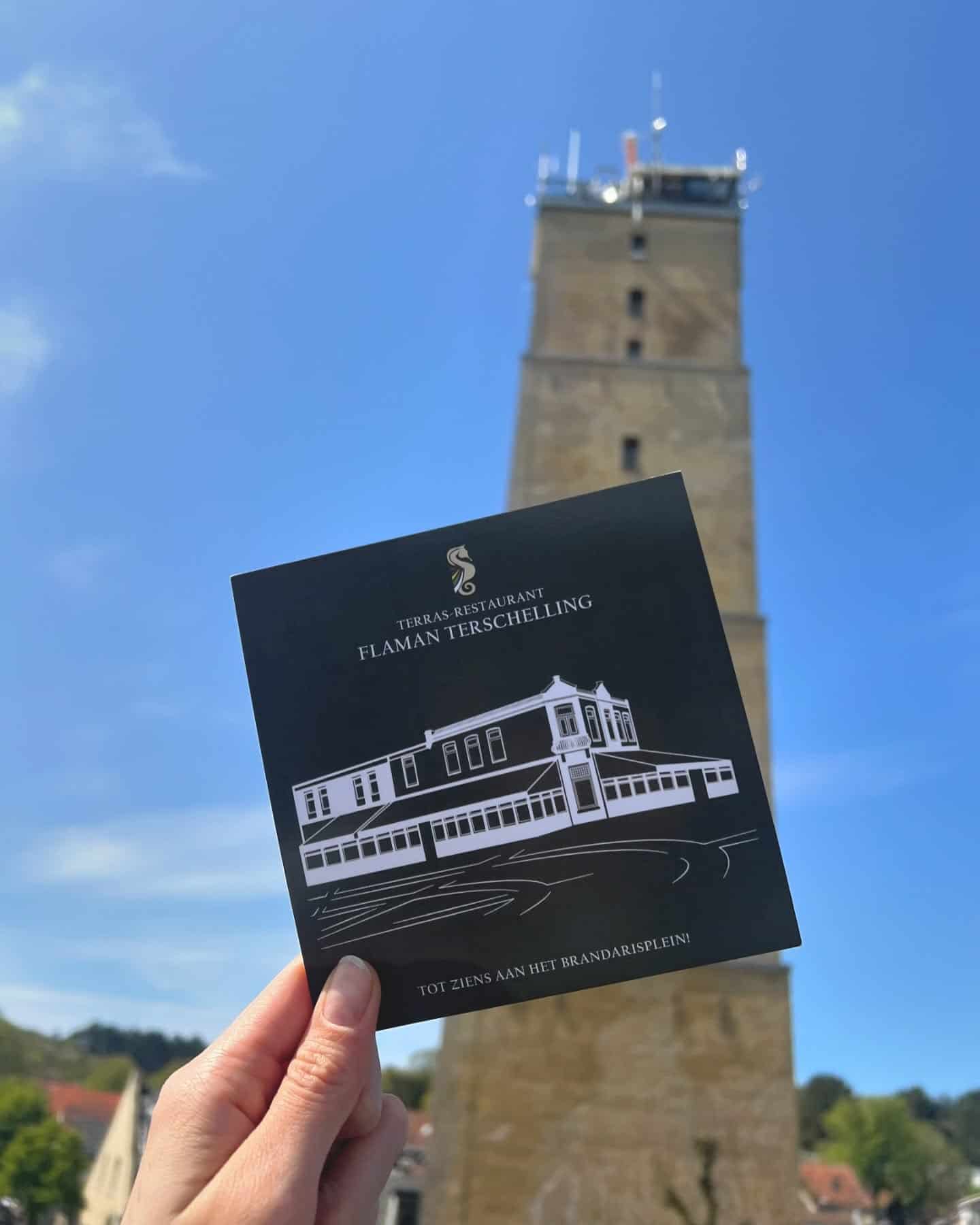 Cadeaubon Flaman Terschelling met Brandaris op achtergrond